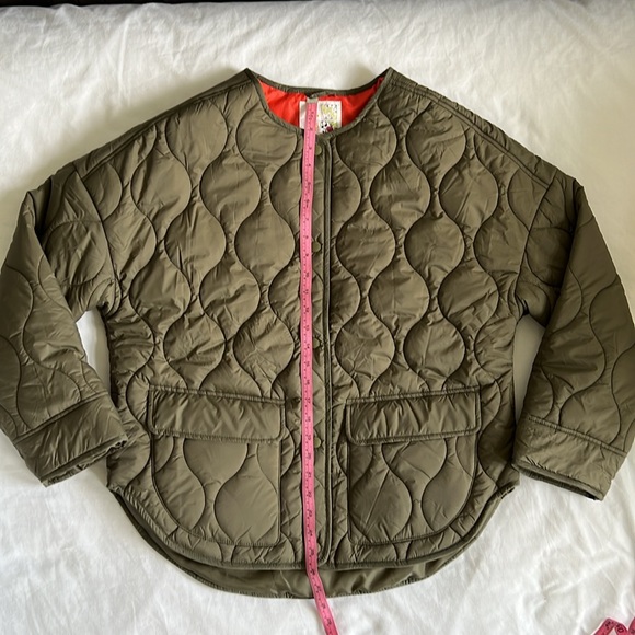 Aerie Olive Bomber Jacket with Orange Lining - Picture 5 of 5